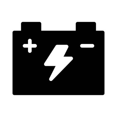 akümülatör glyph düz vektör simgesi