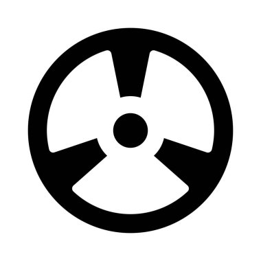 radyoaktif glyph düz vektör simgesi