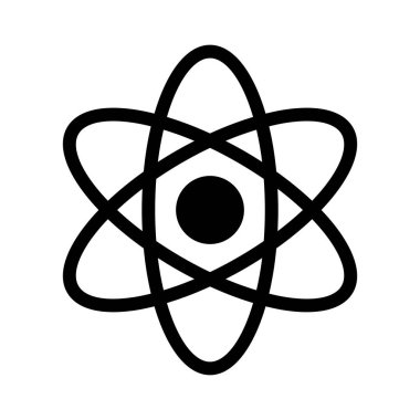 atom glyph düz vektör simgesi
