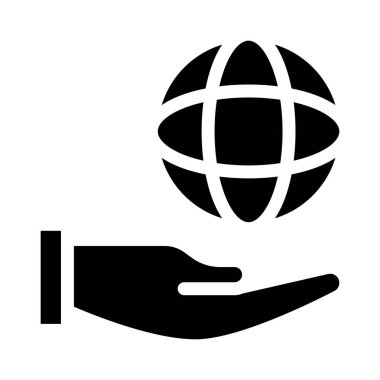 bakım küresel glyph düz vektör simgesi