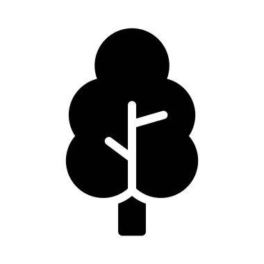 ağaç glyph düz vektör simgesi