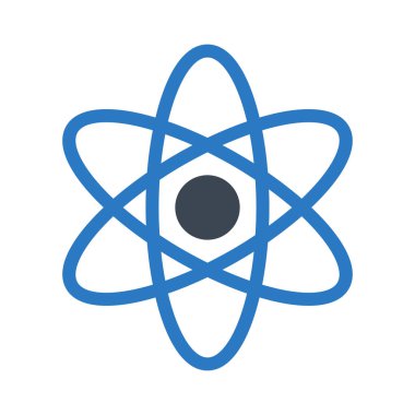 atom glyph renk vektör simgesi