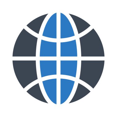 global glyph renk vektör simgesi