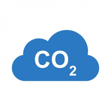bulut co2 glyph renk vektör simgesi