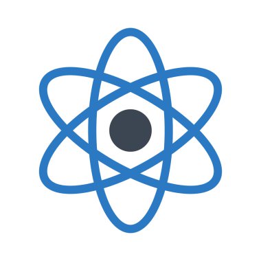 atom glyph renk vektör simgesi