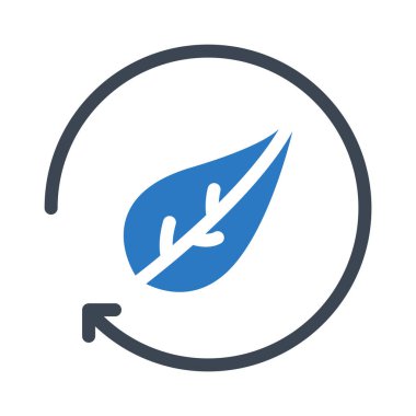 yeniden yaprak glyph renk vektör simgesi