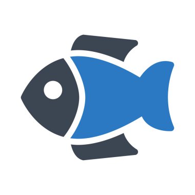 balık glyph renk vektör simgesi