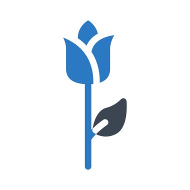 çiçek glyph renk vektör simgesi