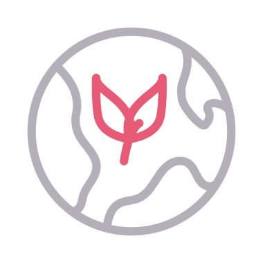 yeşil dünya ince renk çizgisi vektör simgesi