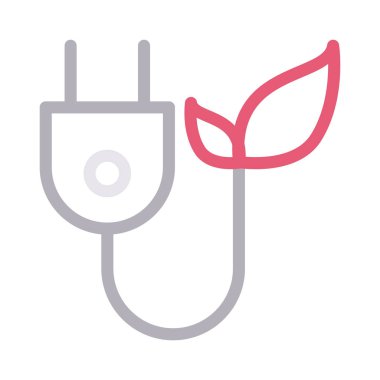 yaprak bağdaştırıcı ince renk çizgisi vektör simgesi