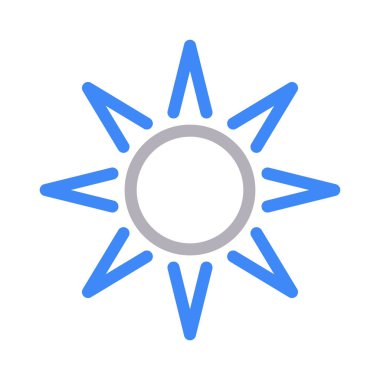 güneş ince renk çizgisi vektör simgesi