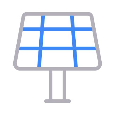 güneş paneli ince renk çizgisi vektör simgesi