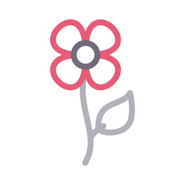 çiçek ince renk çizgisi vektör simgesi