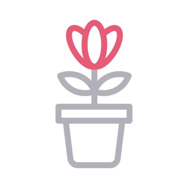 bitki ince renk çizgisi vektör simgesi