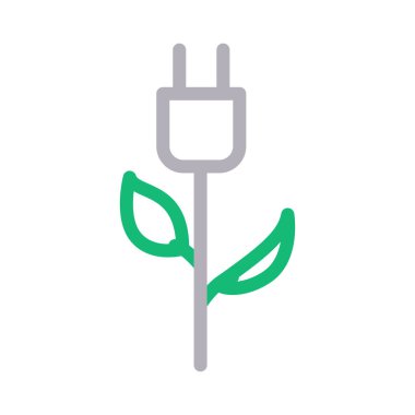 yaprak bağdaştırıcı ince renk çizgisi vektör simgesi