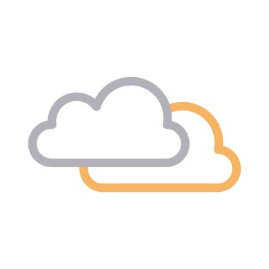 bulutlar ince renk çizgisi vektör simgesi