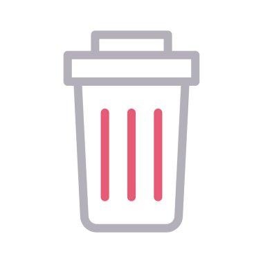 çöp ince renk çizgisi vektör simgesi