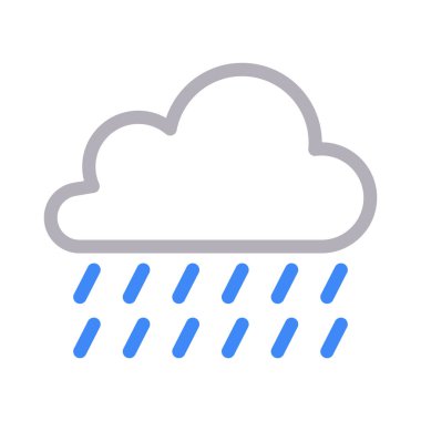 yağmur ince renk çizgisi vektör simgesi