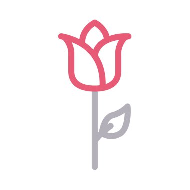 çiçek ince renk çizgisi vektör simgesi