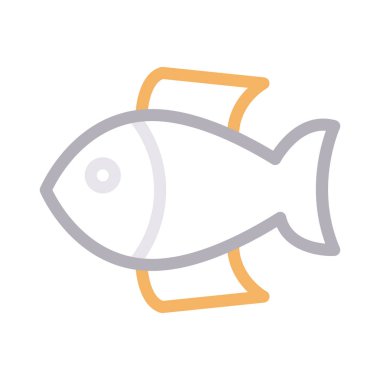 balık ince renk çizgisi vektör simgesi