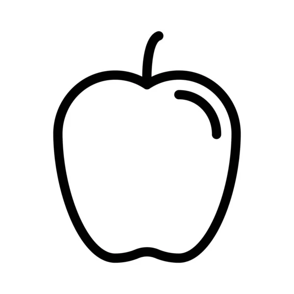 Яблуко Тонка Лінія Векторний Значок — стоковий вектор