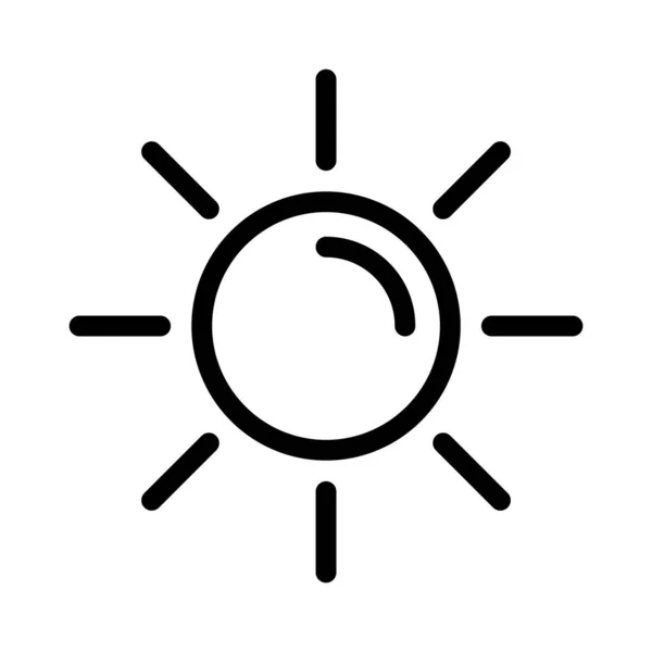 Icône Vecteur Ligne Mince Soleil — Image vectorielle