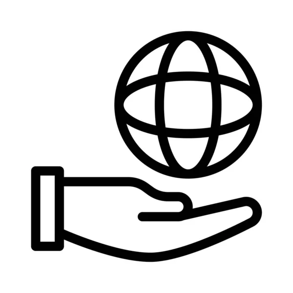 Иконка Глобального Вектора Тонкой Линии — стоковый вектор