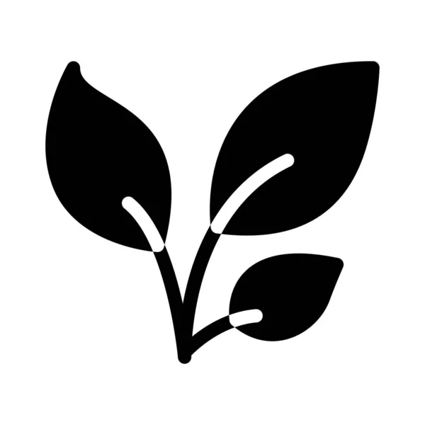 Listový Glyf Plochý Symbol Ikona — Stockový vektor