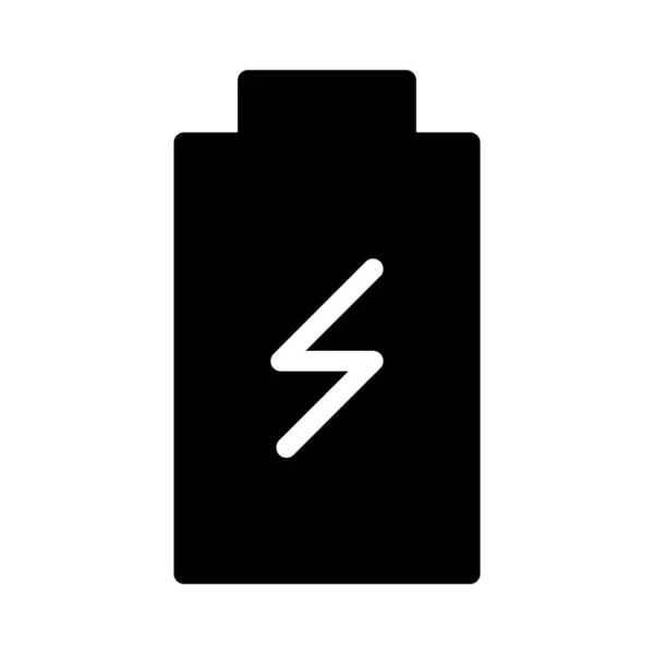 Battery Glyph Flat Vector Icon — Stock Vector