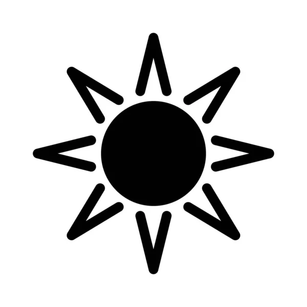 Значок Плоского Вектора Солнца — стоковый вектор