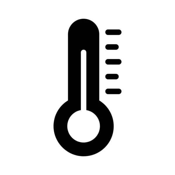 Thermometer Glyphen Flache Vektorsymbol — Stockvektor