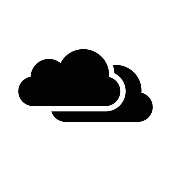 Wolken Glyphen Flache Vektorsymbol — Stockvektor