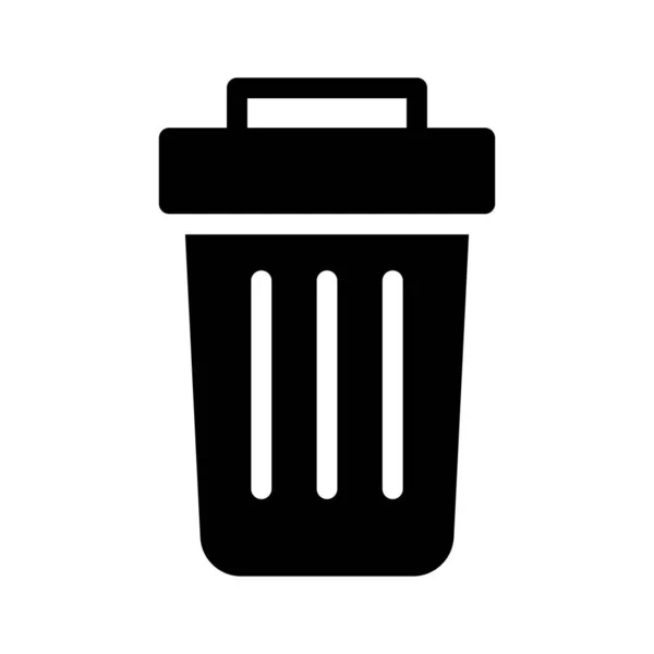 Trash Glyph Flat Vector Icon — Stock Vector