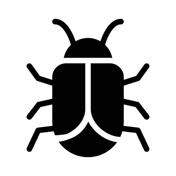 Bug Glyph Icona Vettoriale Piatta — Vettoriale Stock