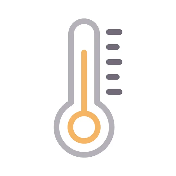 Thermometer Thin Color Line Vector Icon — Stock Vector