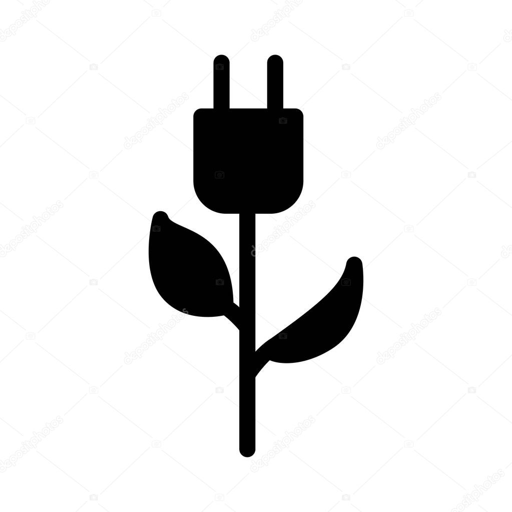 Leaf connector glyph flat vector icon