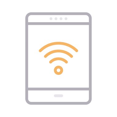 mobil wifi ince renk çizgisi vektör simgesi