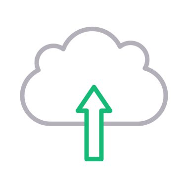 bulut ince renk çizgisi vektör simgesi yükleme