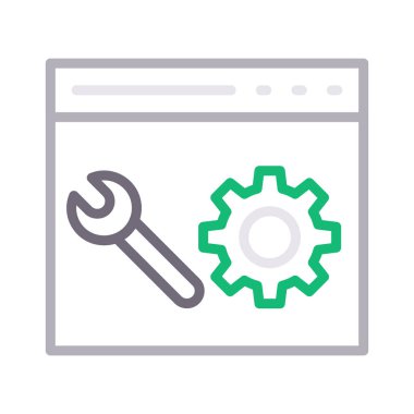 onarım ayarı tarayıcı ince renk çizgisi vektör simgesi