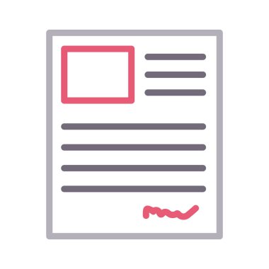 Cv ince renk çizgisi vektör simgesi