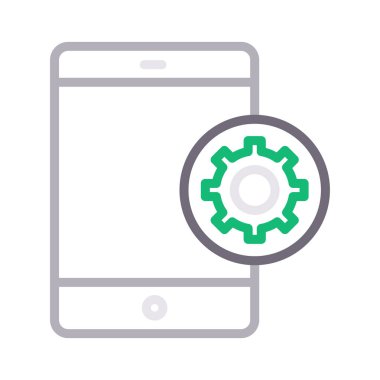 mobil ayar ince renk çizgisi vektör simgesi