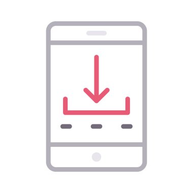 mobil ince renk çizgisi vektör simgesi indir