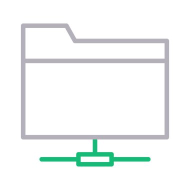 klasör ünü ince renk çizgisi vektör simgesi