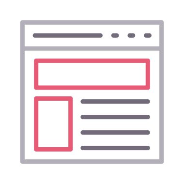 tarayıcı ince renk çizgisi vektör simgesi