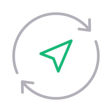 yön ince renk çizgisi vektör simgesi