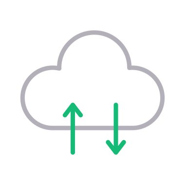 yükleme indir bulut ince renk çizgisi vektör simgesi