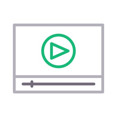 video oynatıcı ince renk çizgisi vektör simgesi