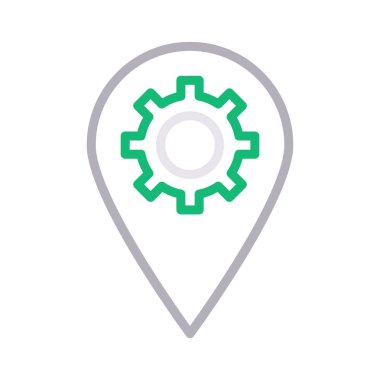 gps ayar ince renk çizgisi vektör simgesi