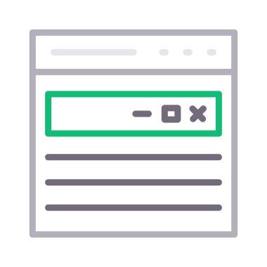 web sayfası ince renk çizgisi vektör simgesi