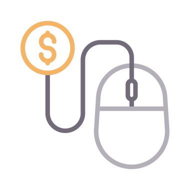 tıklama başına ödeme ince renk çizgisi vektör simgesi